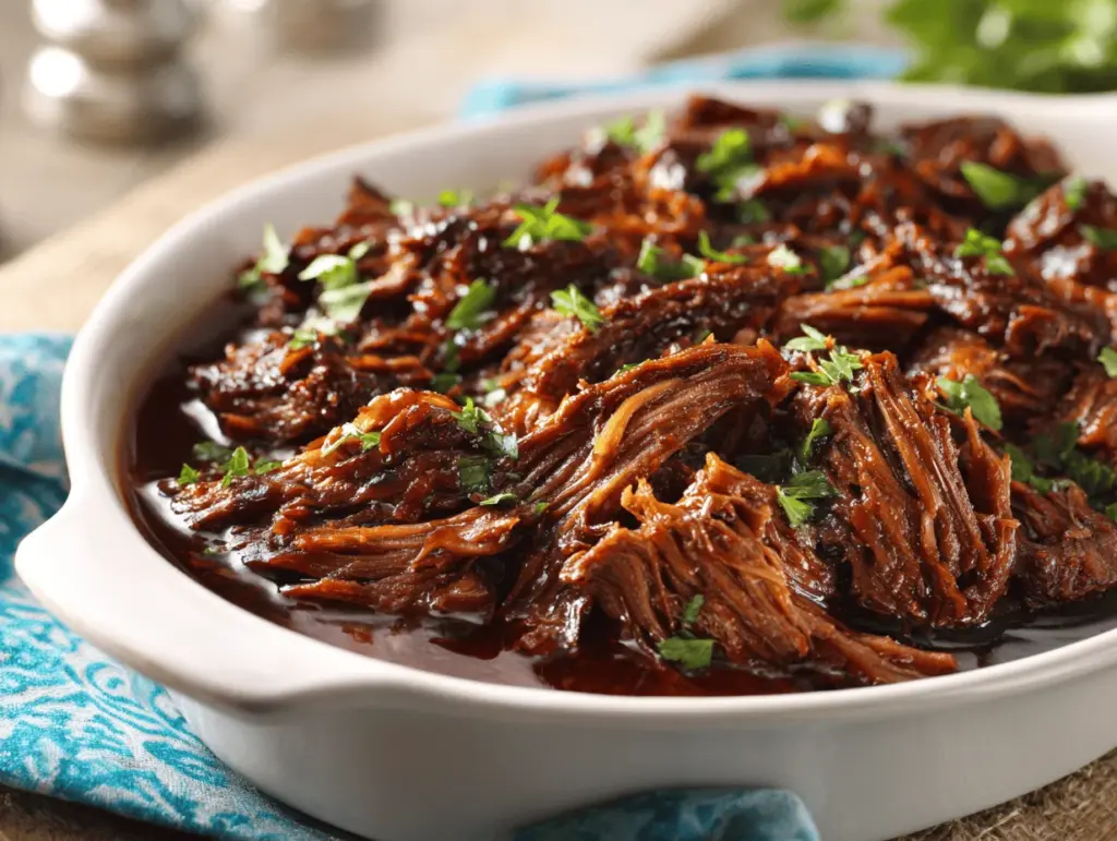 caramelized pulled beef brisket - featured image