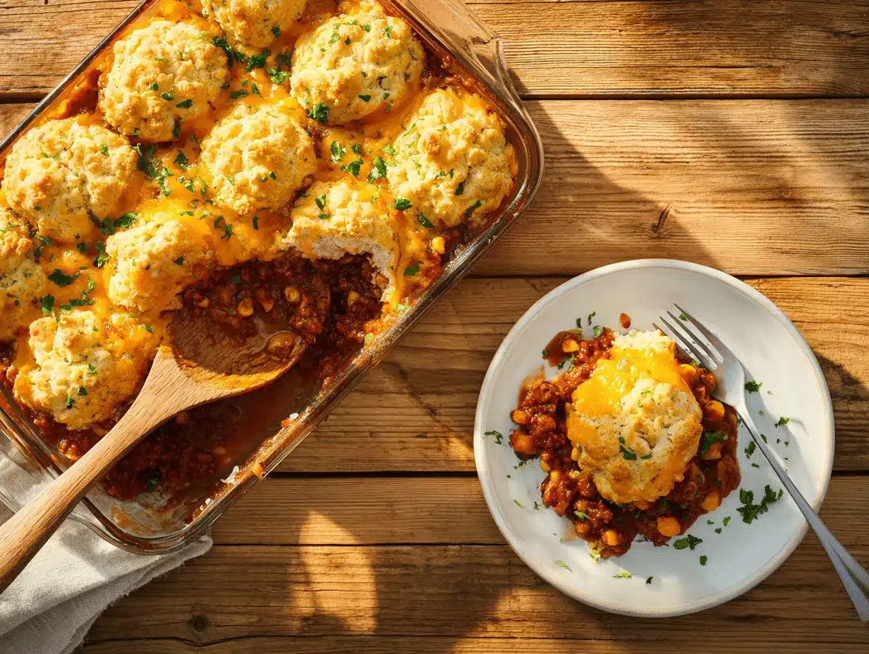 Cheddar Bay Biscuit Sloppy Joe Casserole preparation steps