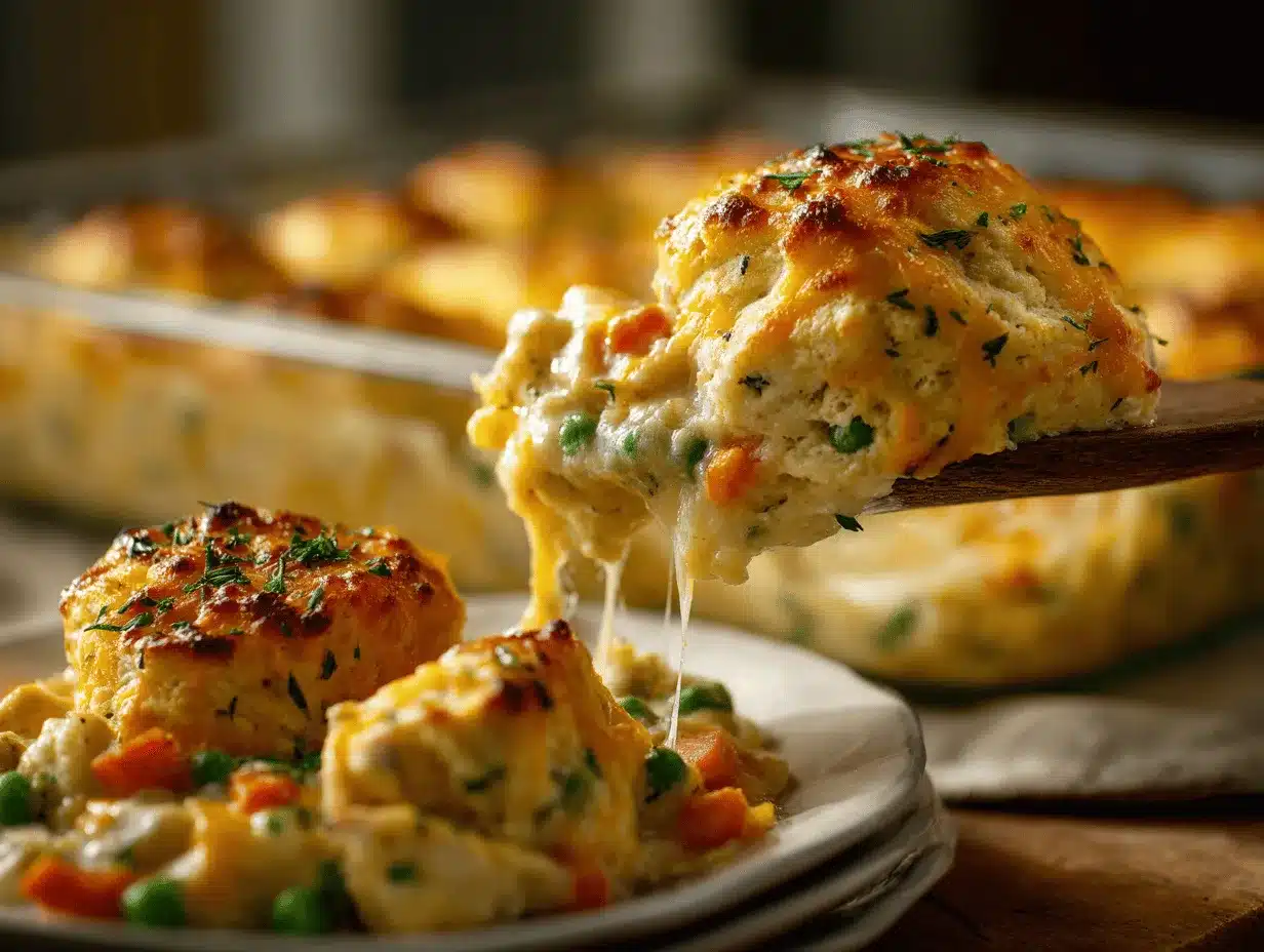 Cheddar Bay Chicken Pot Pie Casserole preparation steps