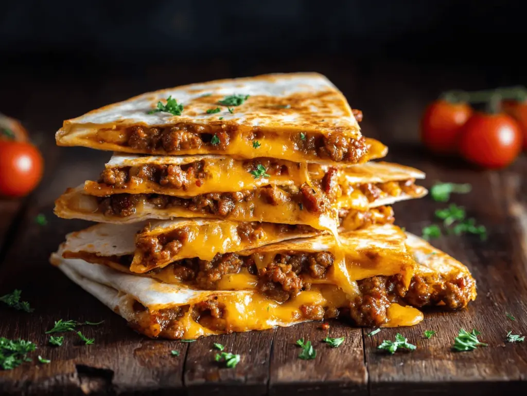 cheesy bacon smashburger quesadillas - featured image