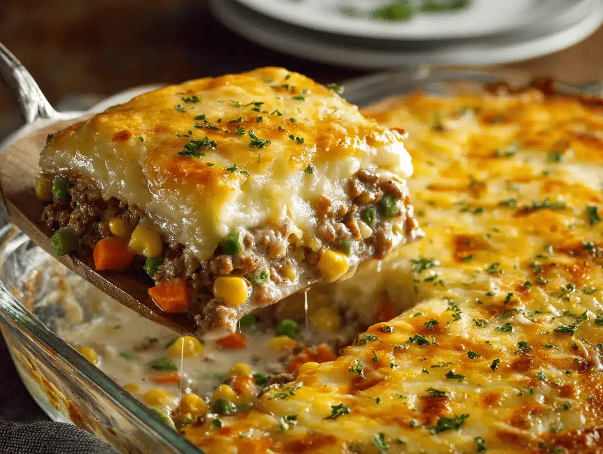 cheesy beef and vegetable casserole preparation steps