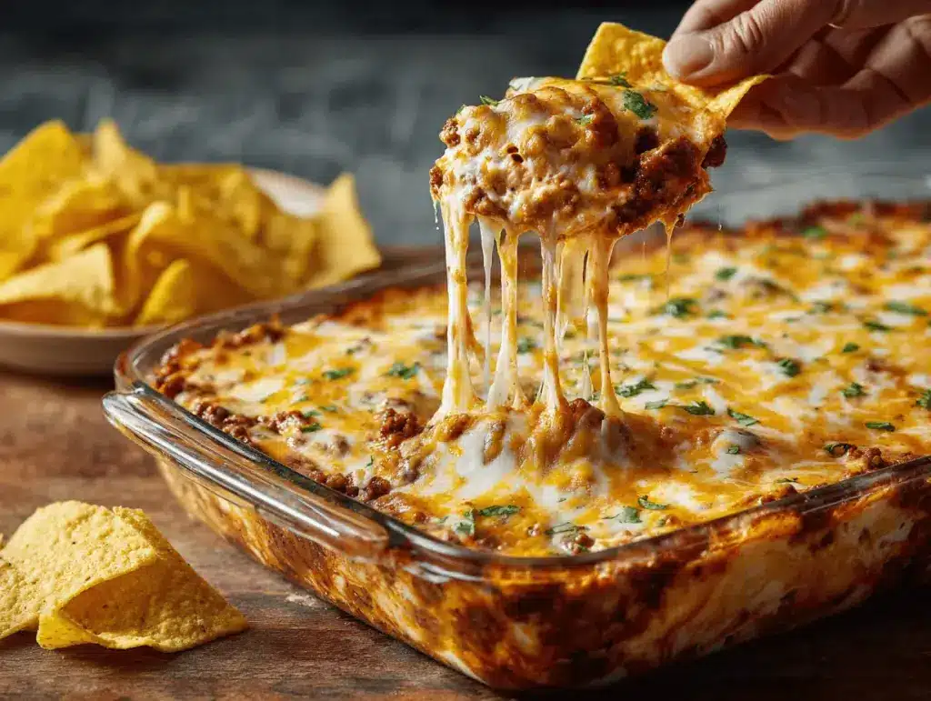cheesy football dip - featured image