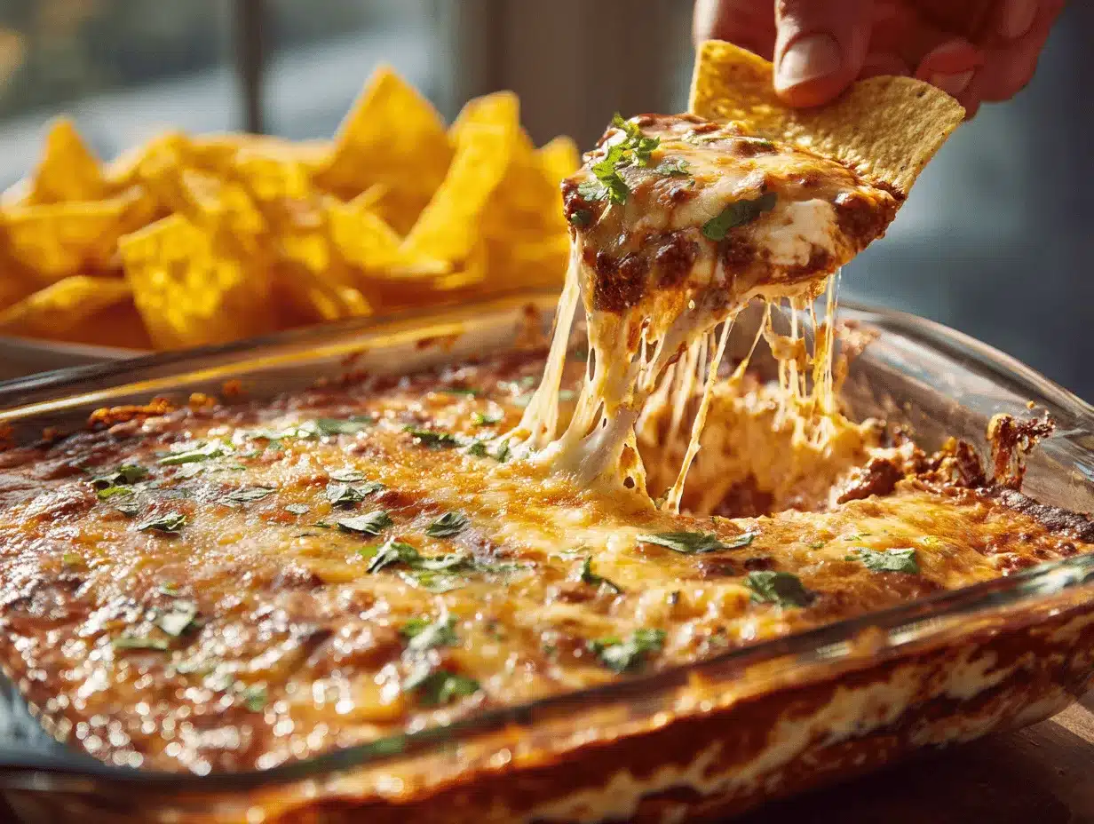 cheesy football dip preparation steps