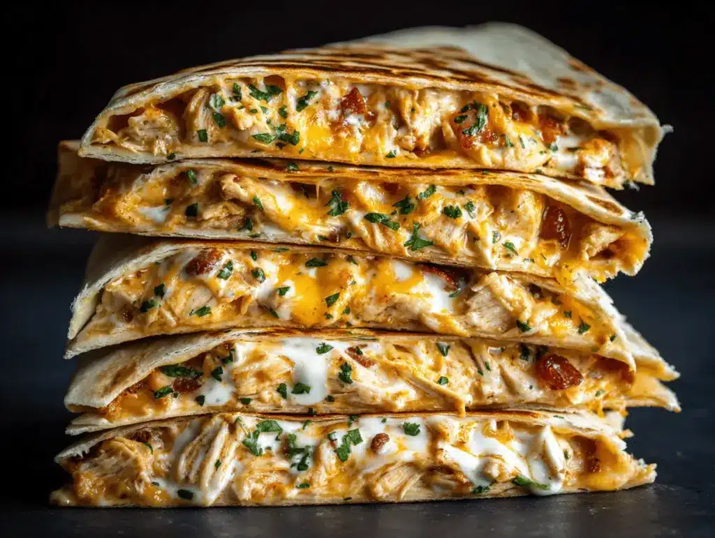 cheesy garlic chicken bacon ranch wraps - featured image