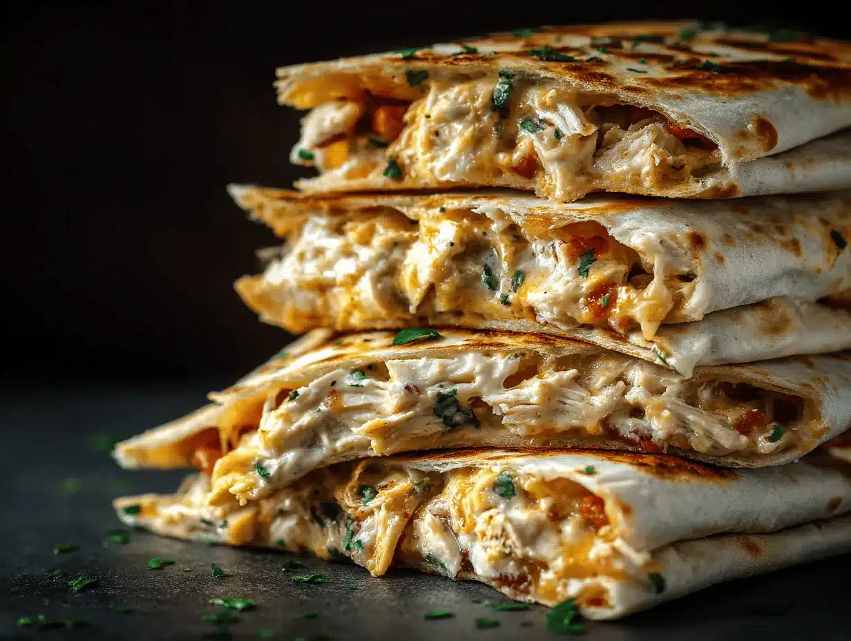 cheesy garlic chicken bacon ranch wraps preparation steps