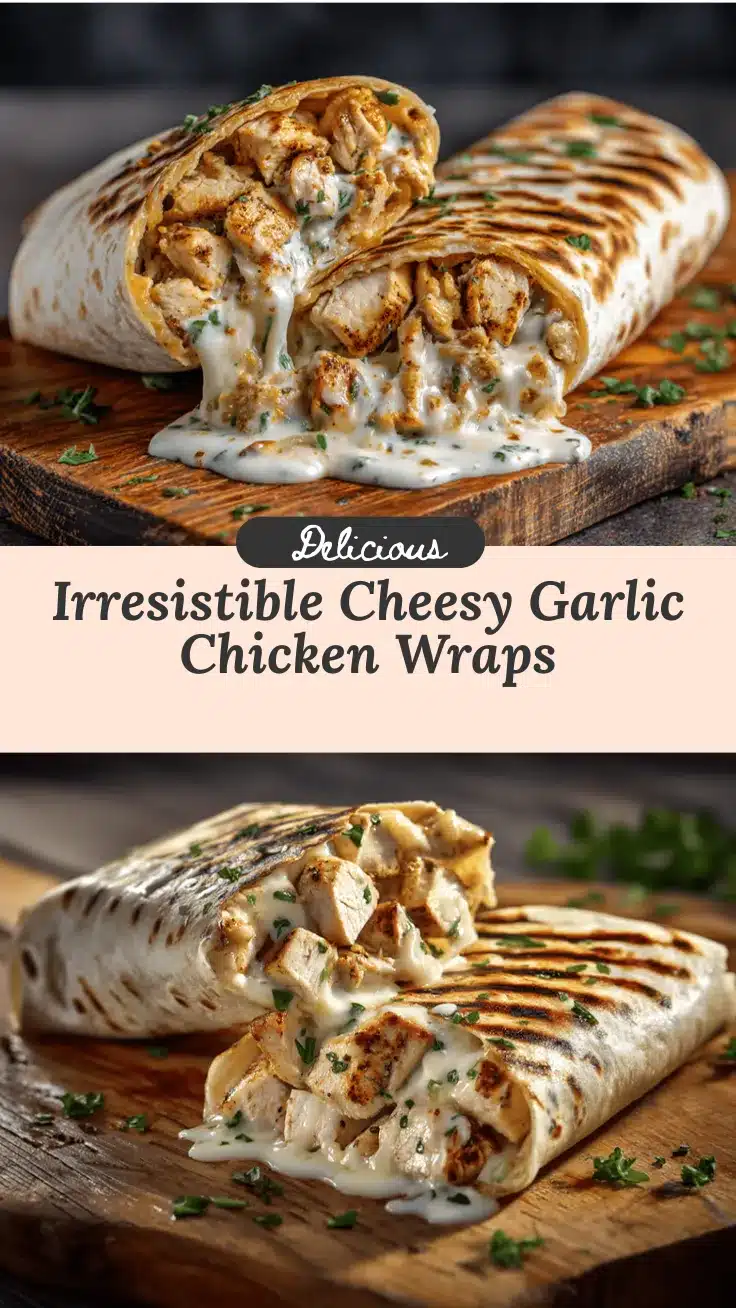 cheesy garlic chicken wraps recipe