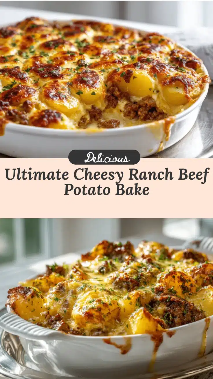 cheesy loaded ranch potato and beef casserole recipe
