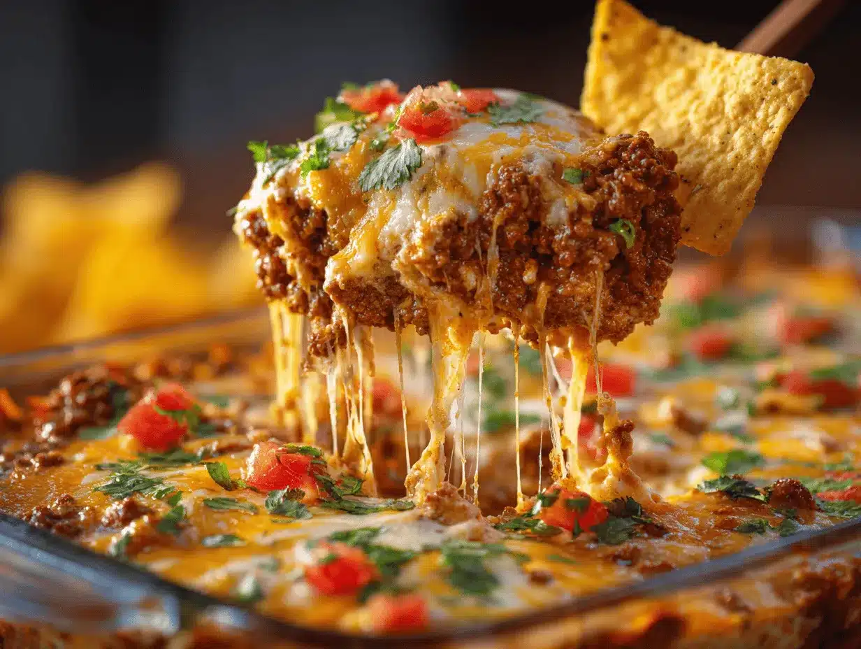 cheesy taco dip preparation steps