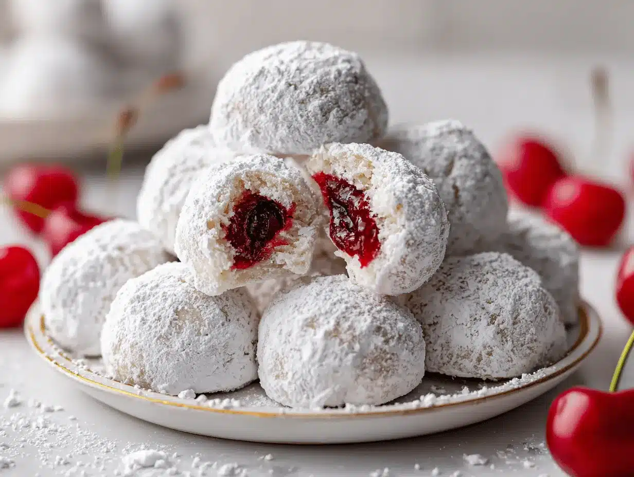 cherry snowball cookies preparation steps