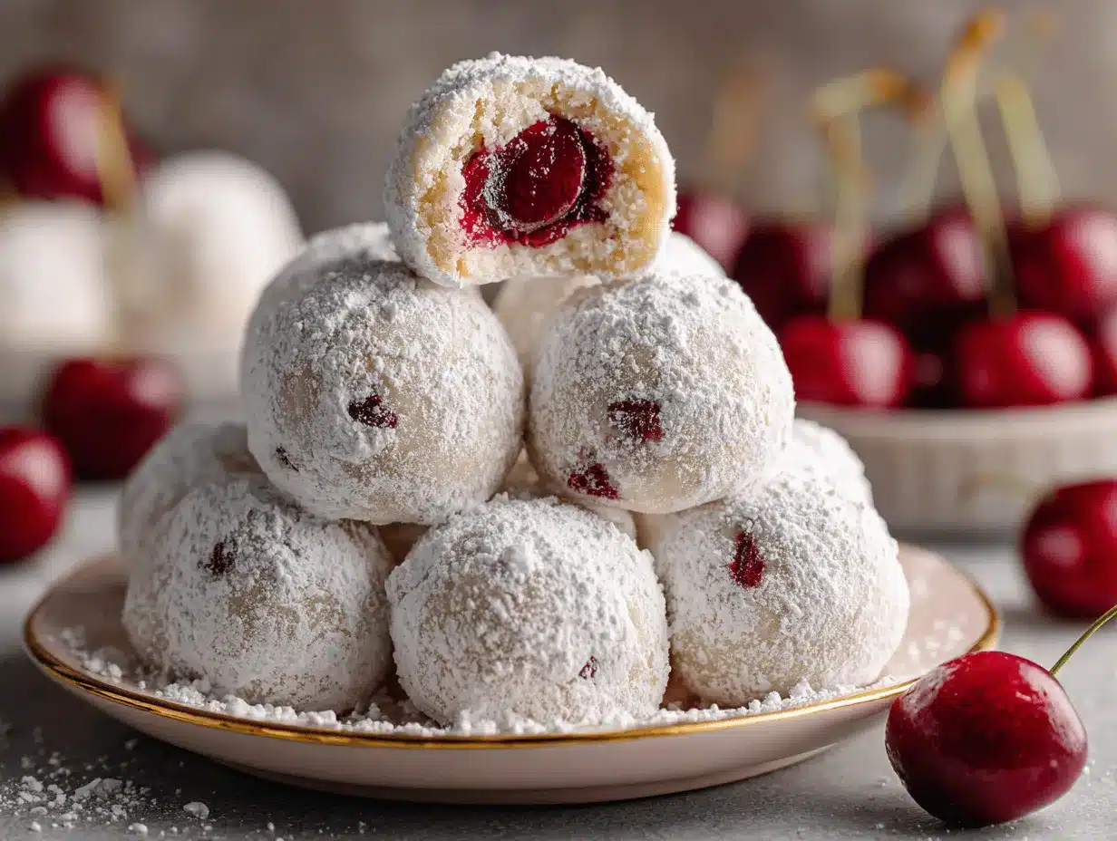 cherry snowball cookies preparation steps