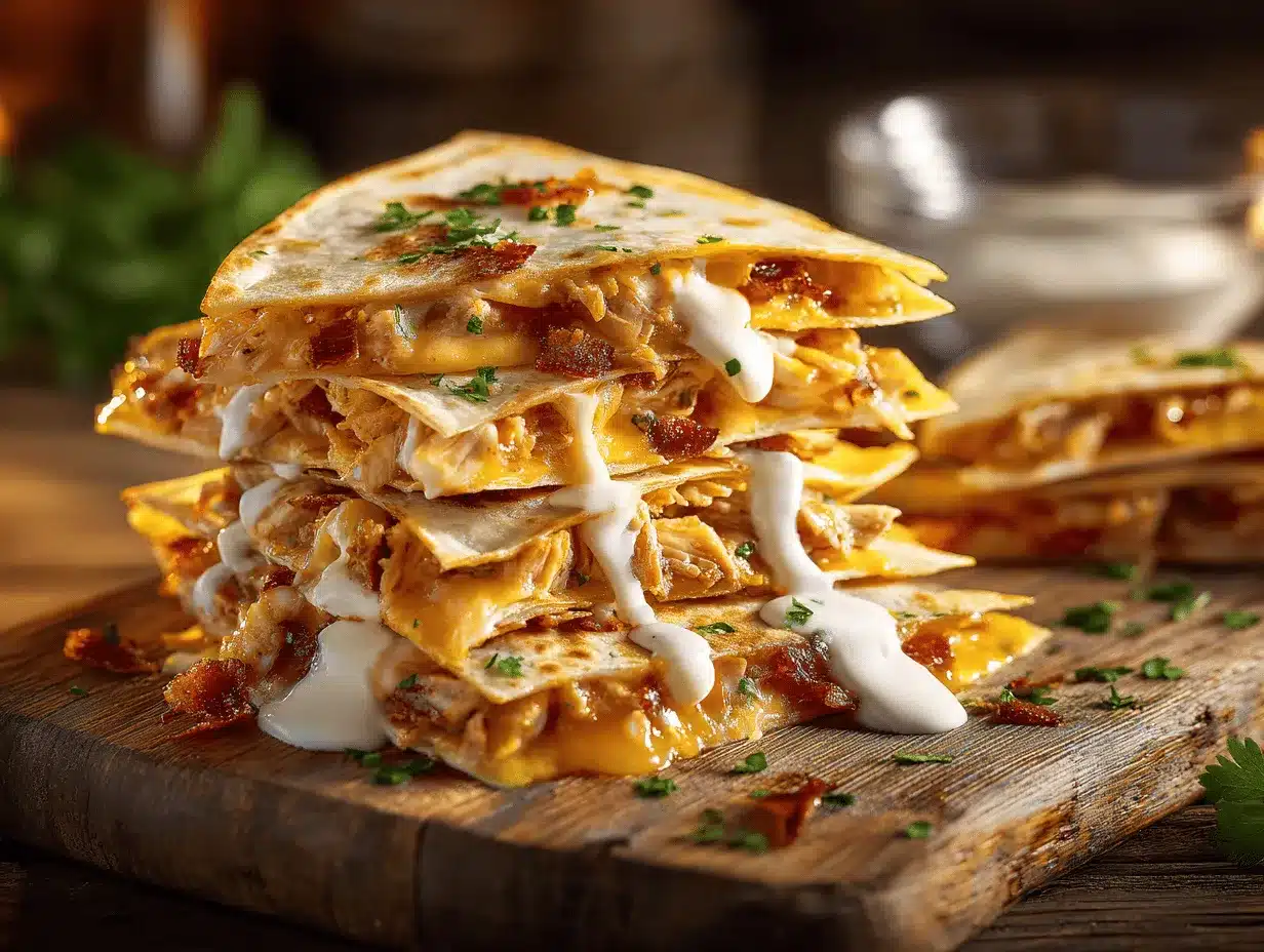 chicken bacon ranch quesadilla preparation steps