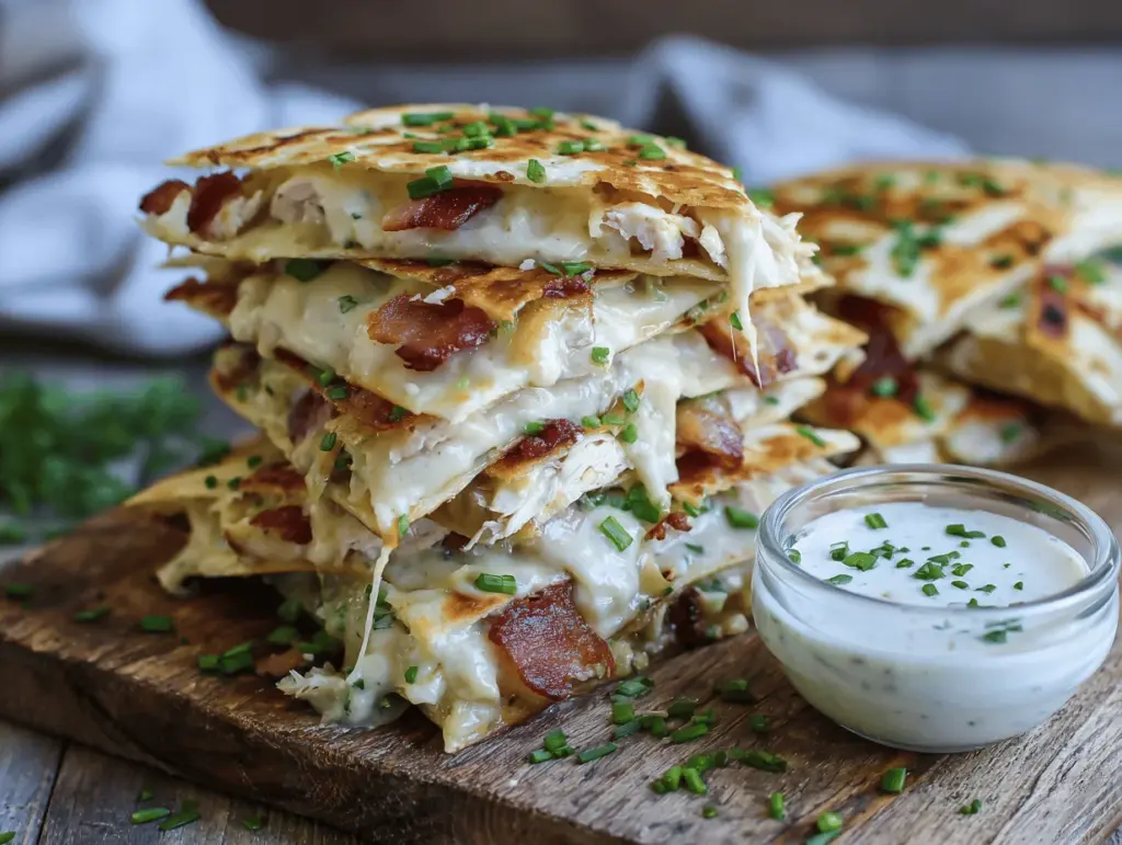 chicken bacon ranch quesadilla sliders - featured image