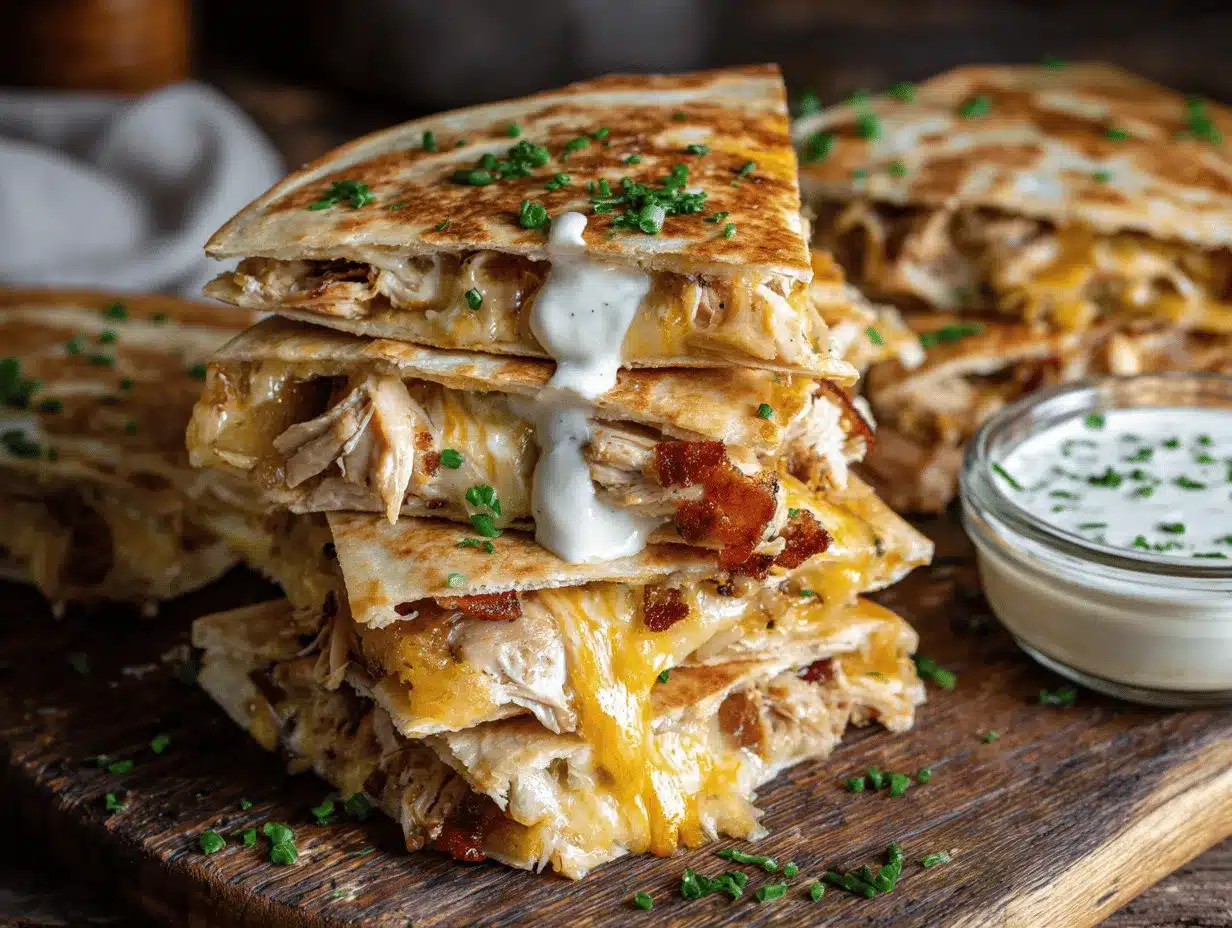 chicken bacon ranch quesadilla sliders preparation steps