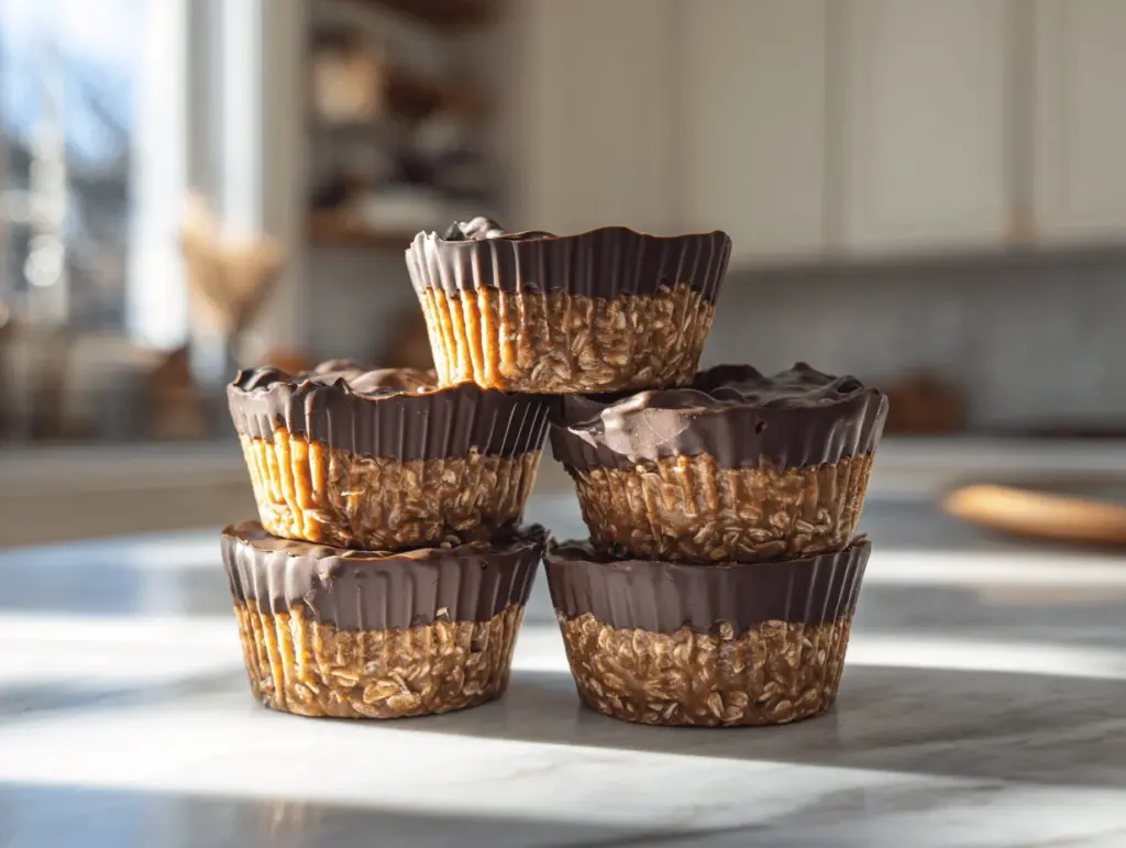 Chocolate Peanut Butter Banana Protein Oatmeal Cups - featured image
