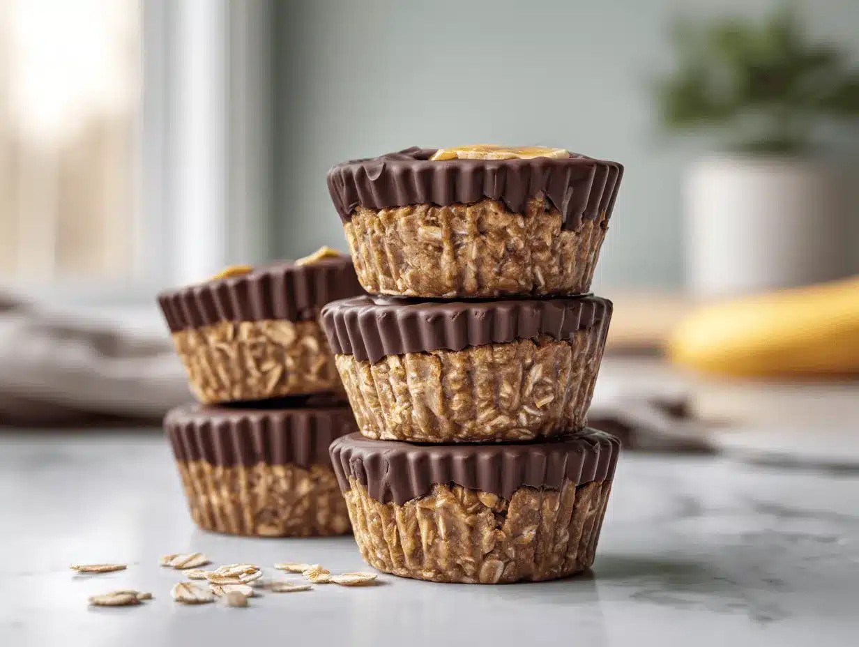 Chocolate Peanut Butter Banana Protein Oatmeal Cups preparation steps