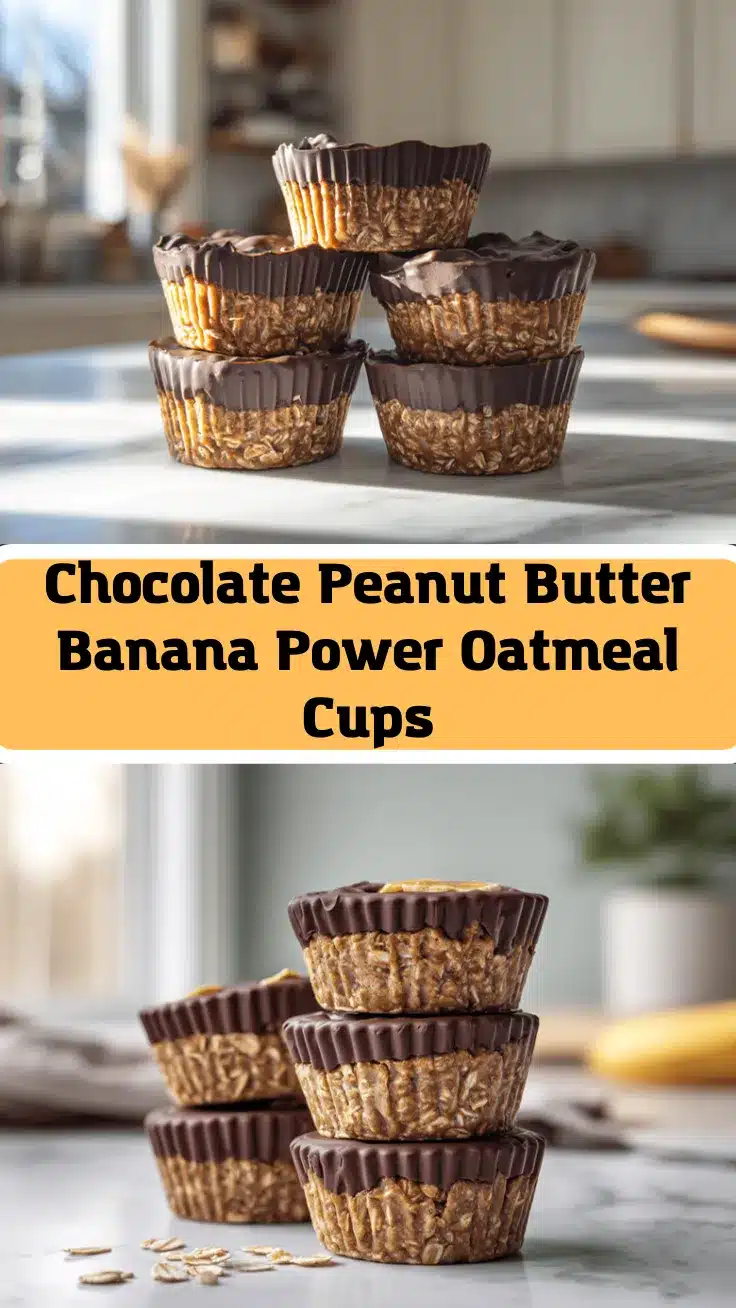 Chocolate Peanut Butter Banana Protein Oatmeal Cups recipe