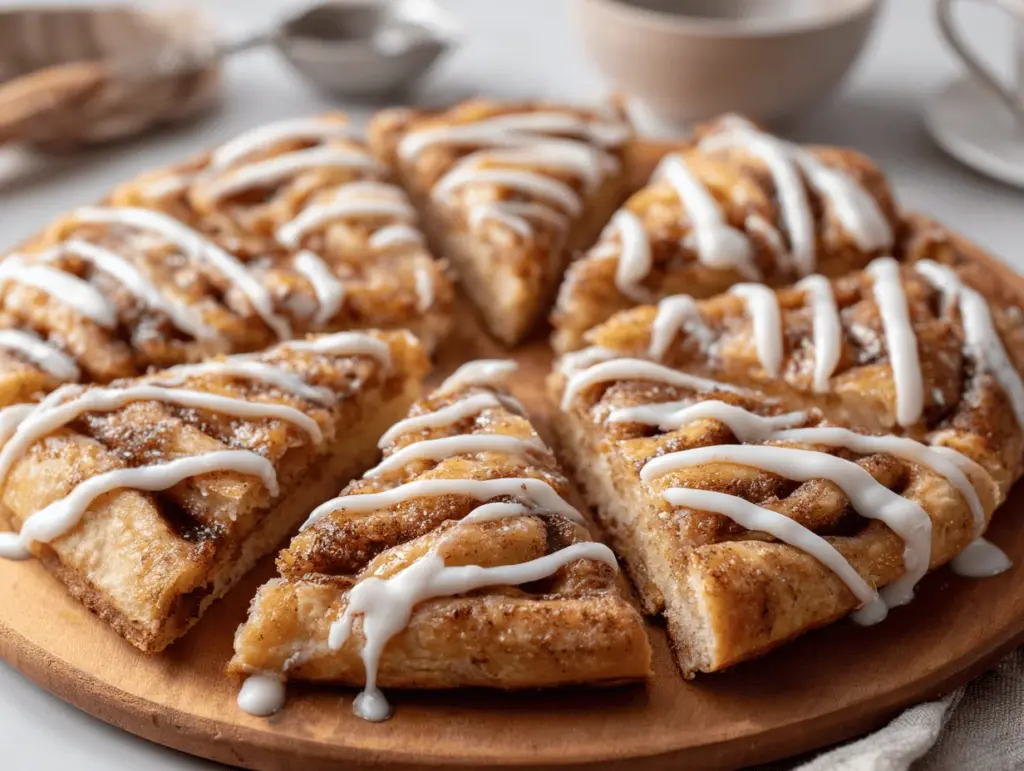 cinnamon roll dessert pizza - featured image