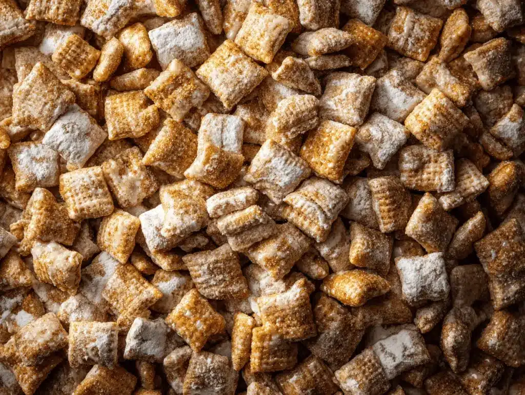 cinnamon roll puppy chow - featured image