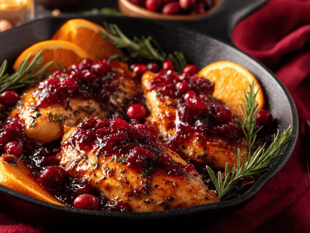 cranberry orange chicken - featured image