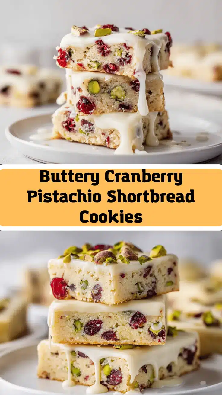cranberry pistachio shortbread cookies recipe