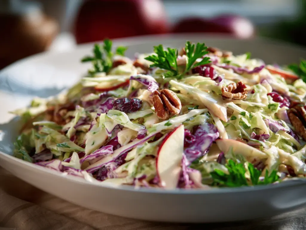 creamy apple cranberry coleslaw - featured image