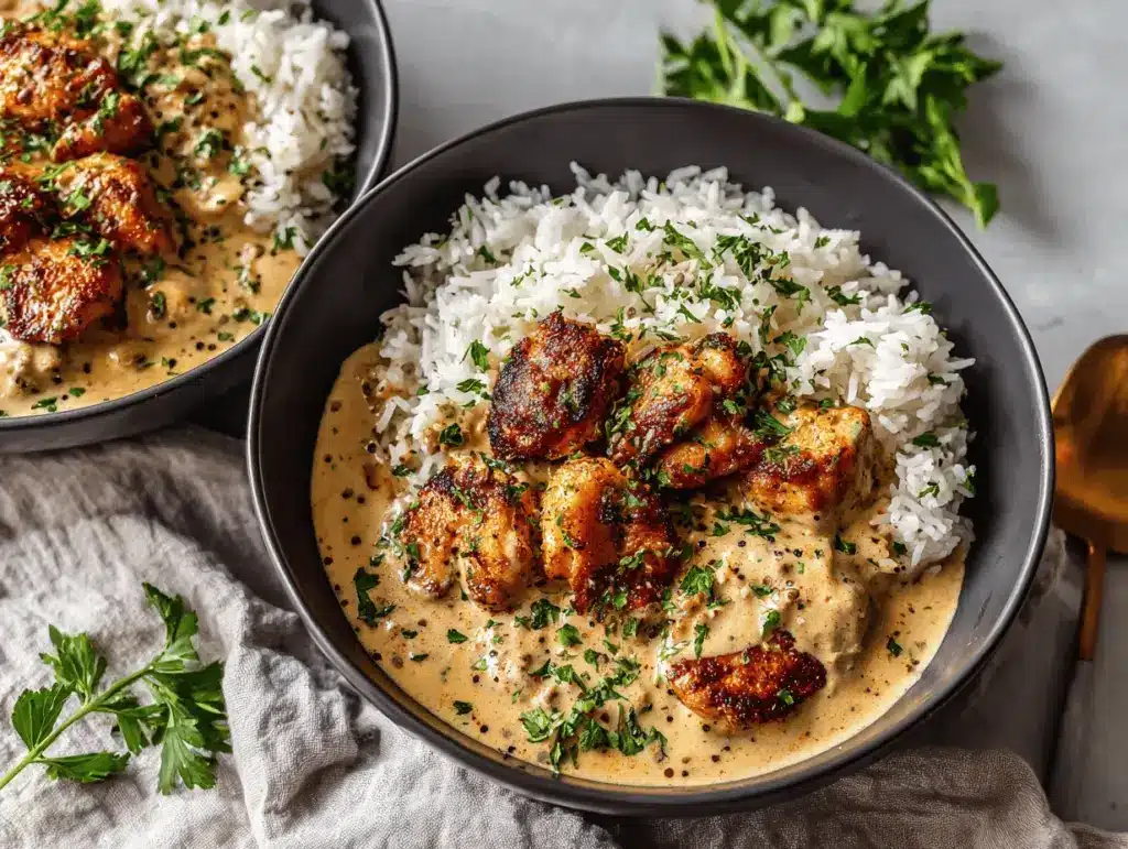 creamy Cajun smothered chicken and rice bowls - featured image