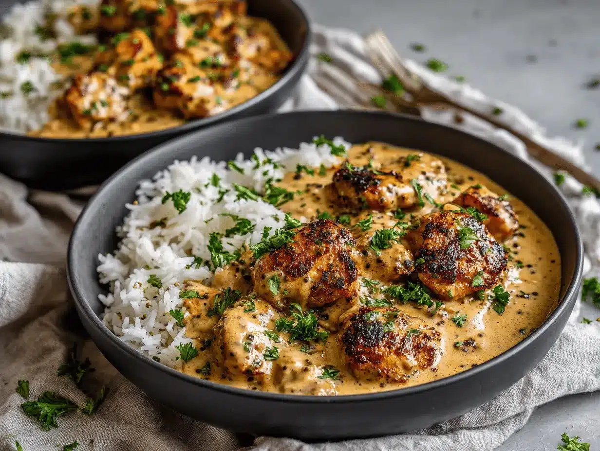 creamy Cajun smothered chicken and rice bowls preparation steps