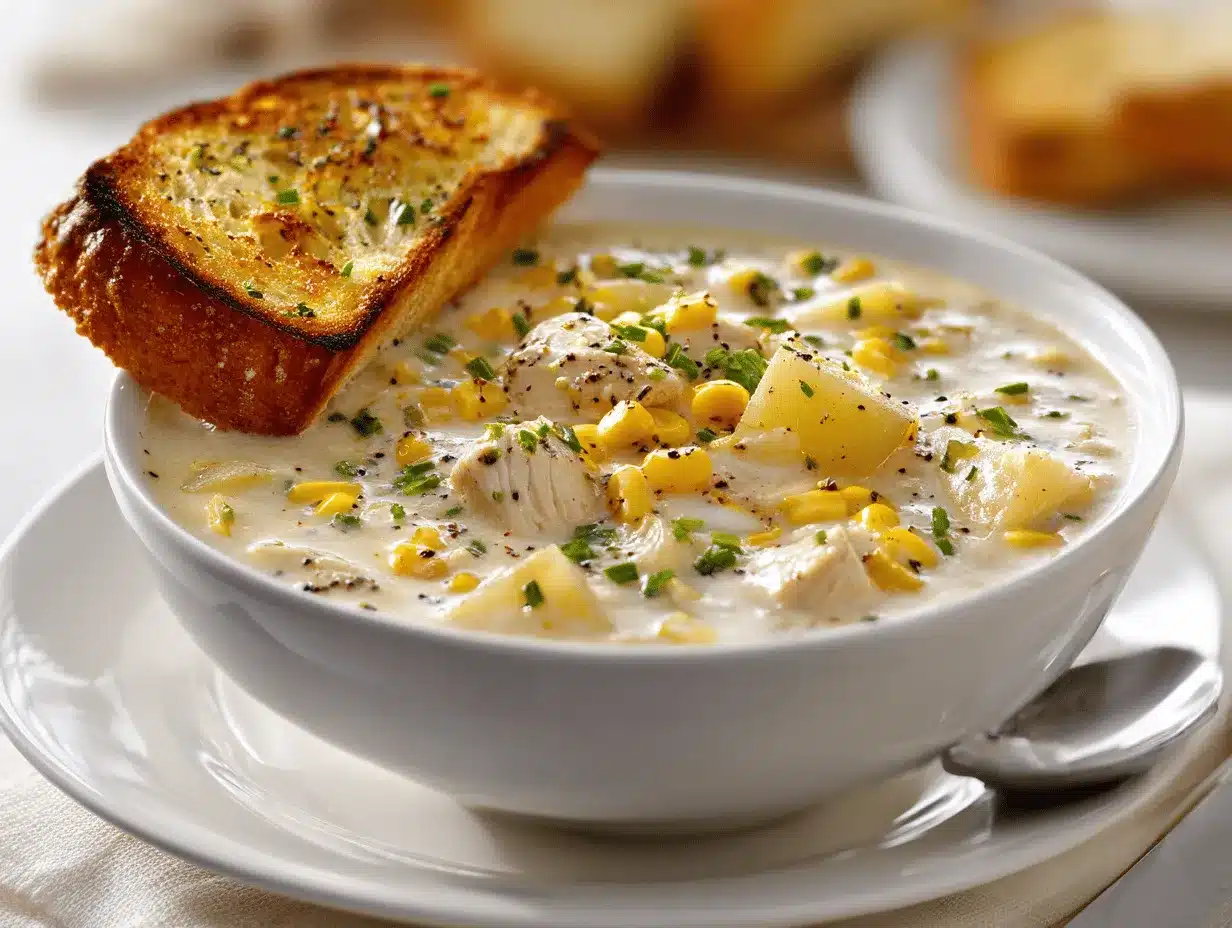creamy chicken and corn chowder preparation steps