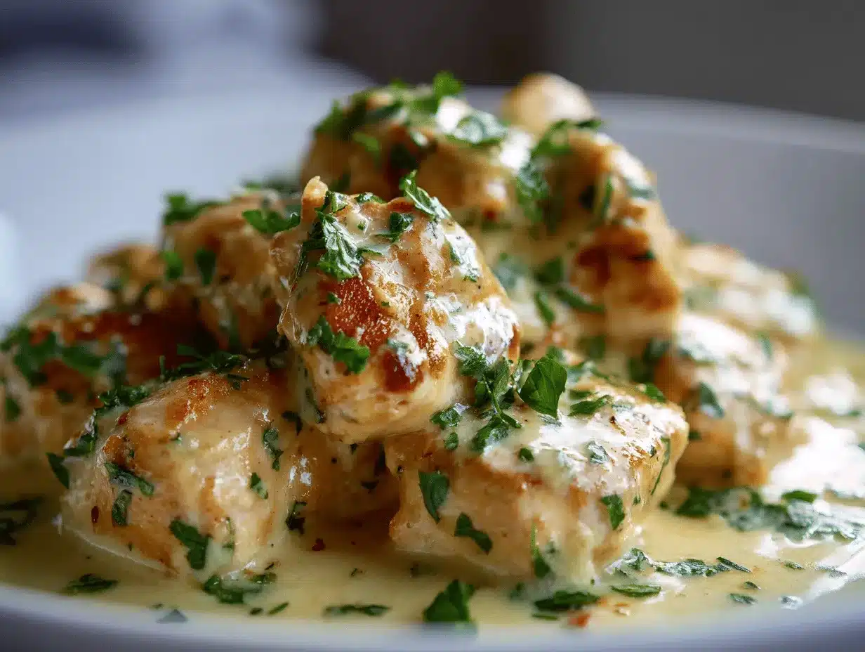 creamy garlic parmesan crockpot chicken preparation steps