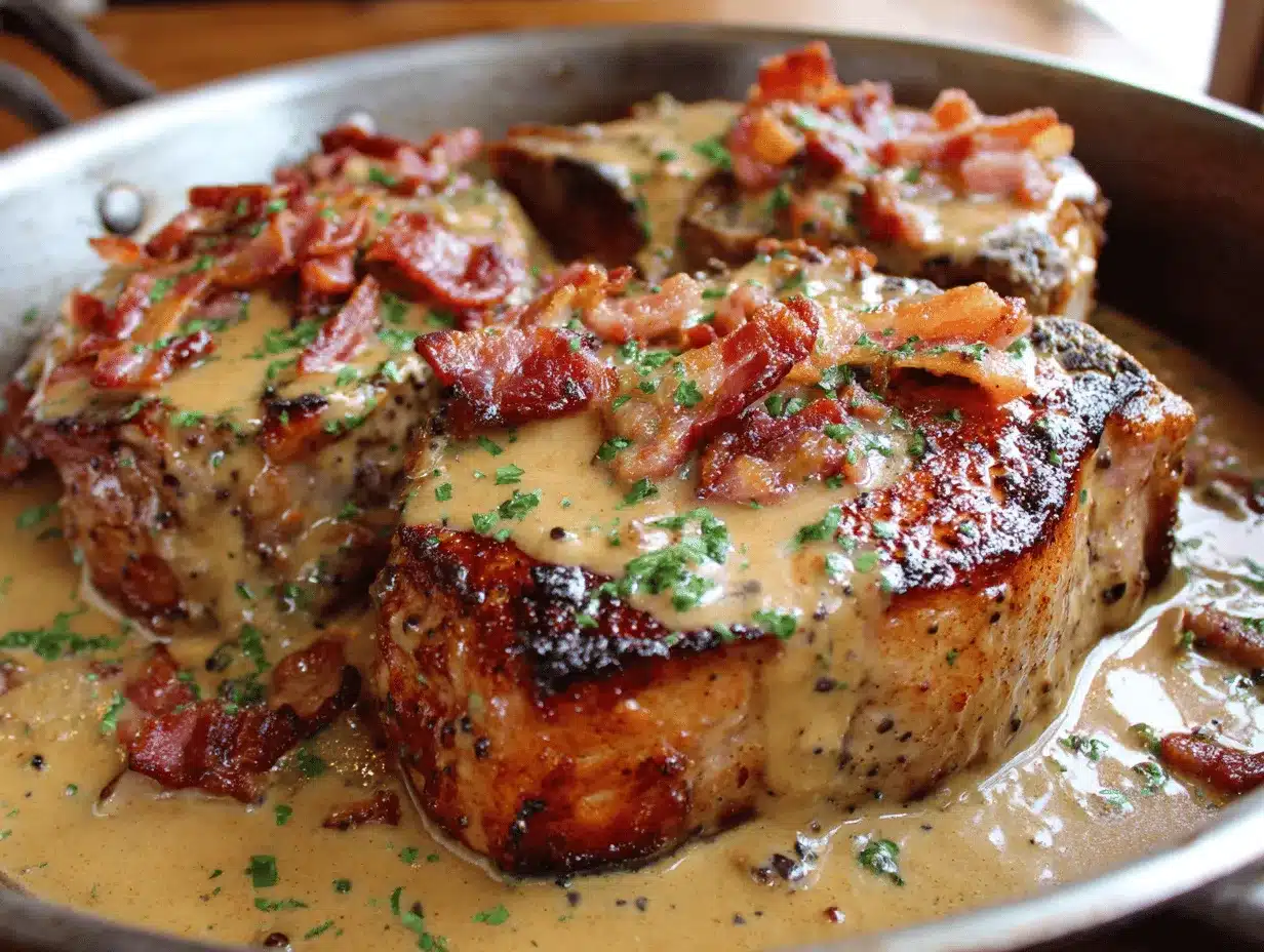 creamy garlic Parmesan pork chops preparation steps