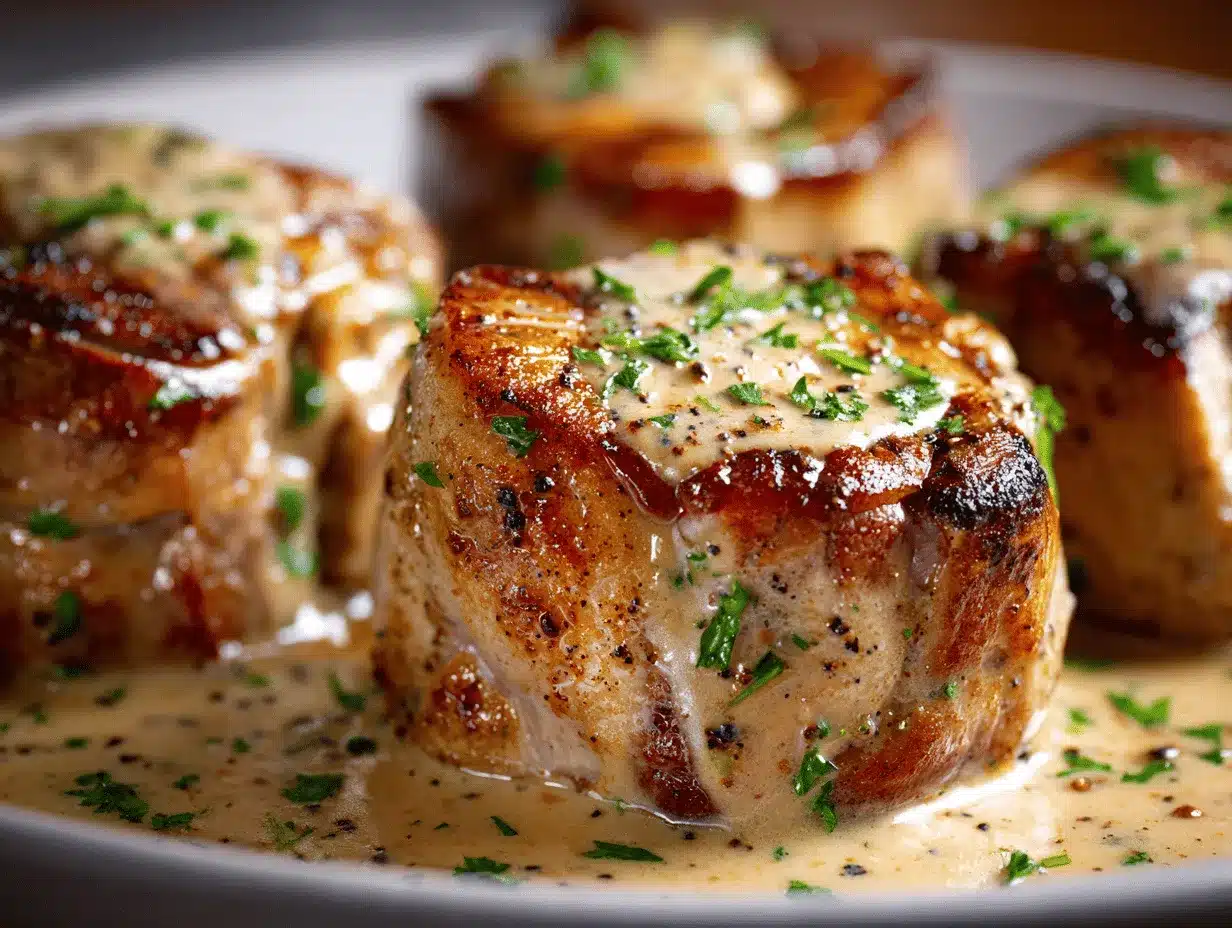 creamy garlic parmesan stuffed pork chops preparation steps