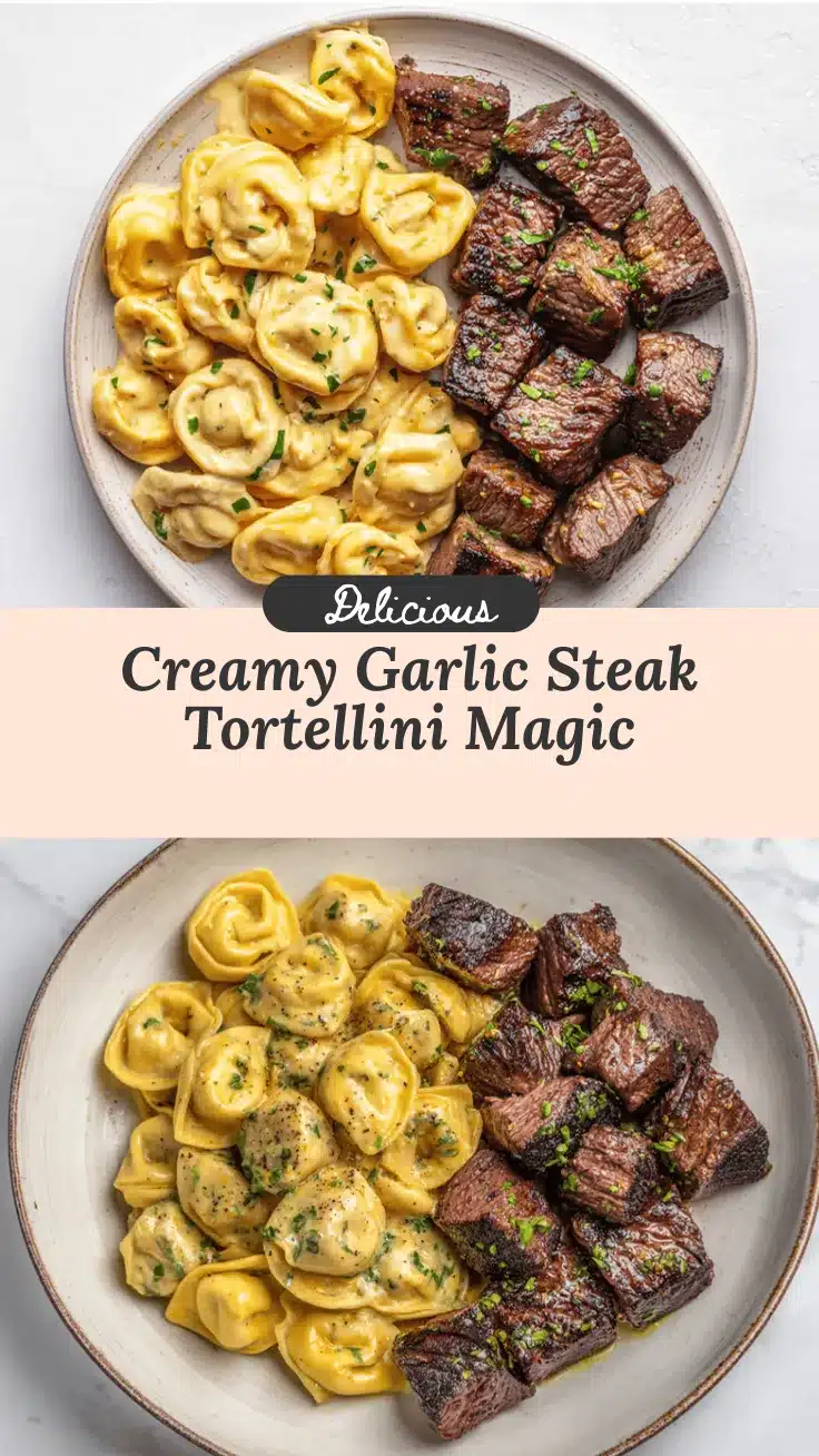 creamy garlic steak tortellini recipe