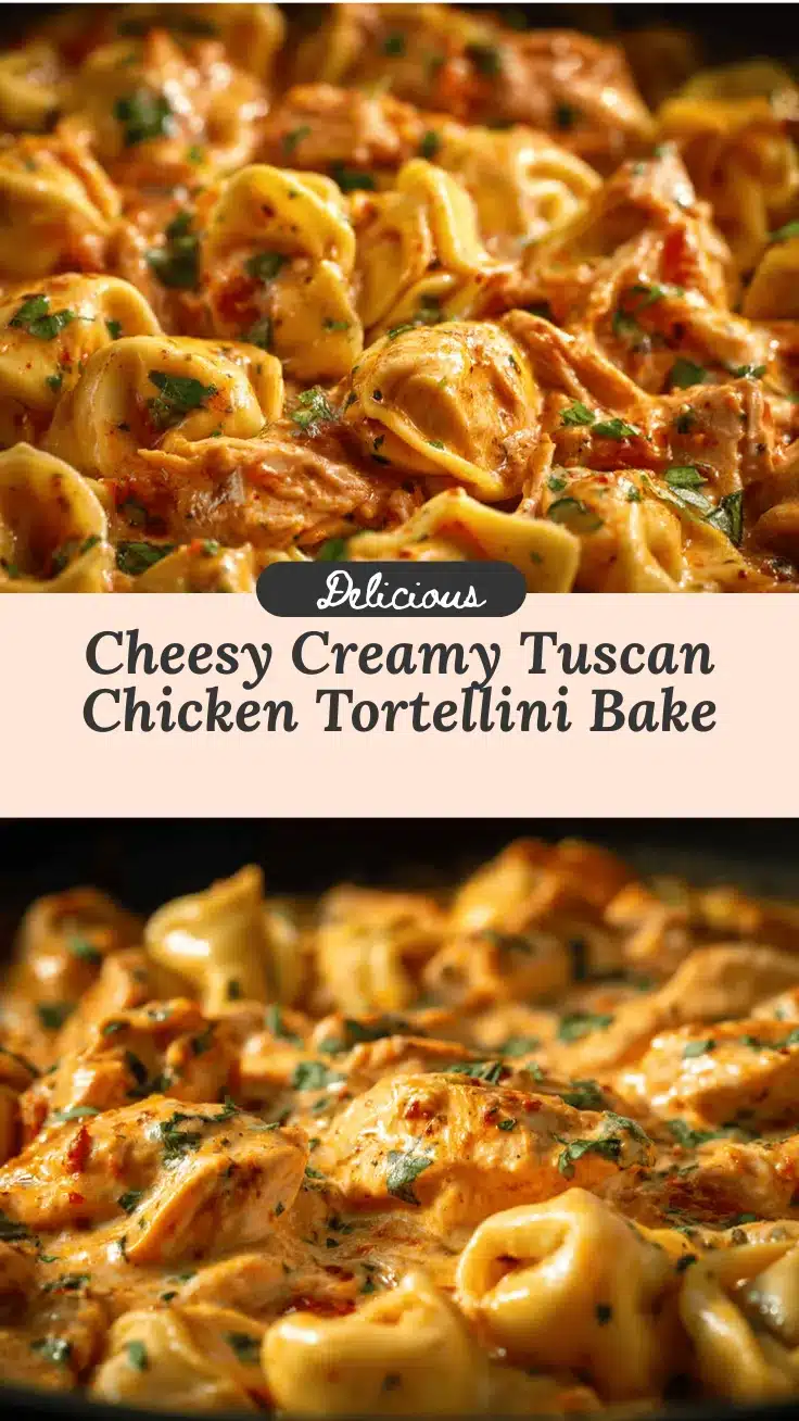 creamy Tuscan chicken tortellini bake recipe