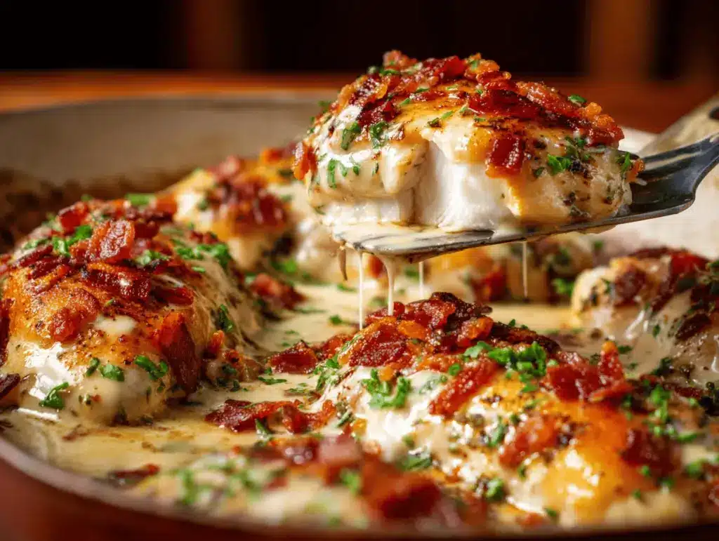 crispy bacon ranch chicken bake - featured image