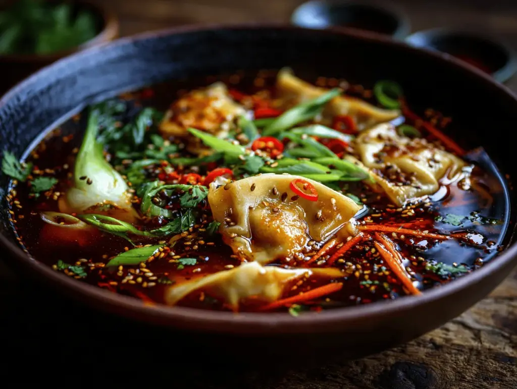 crispy chicken potsticker soup - featured image