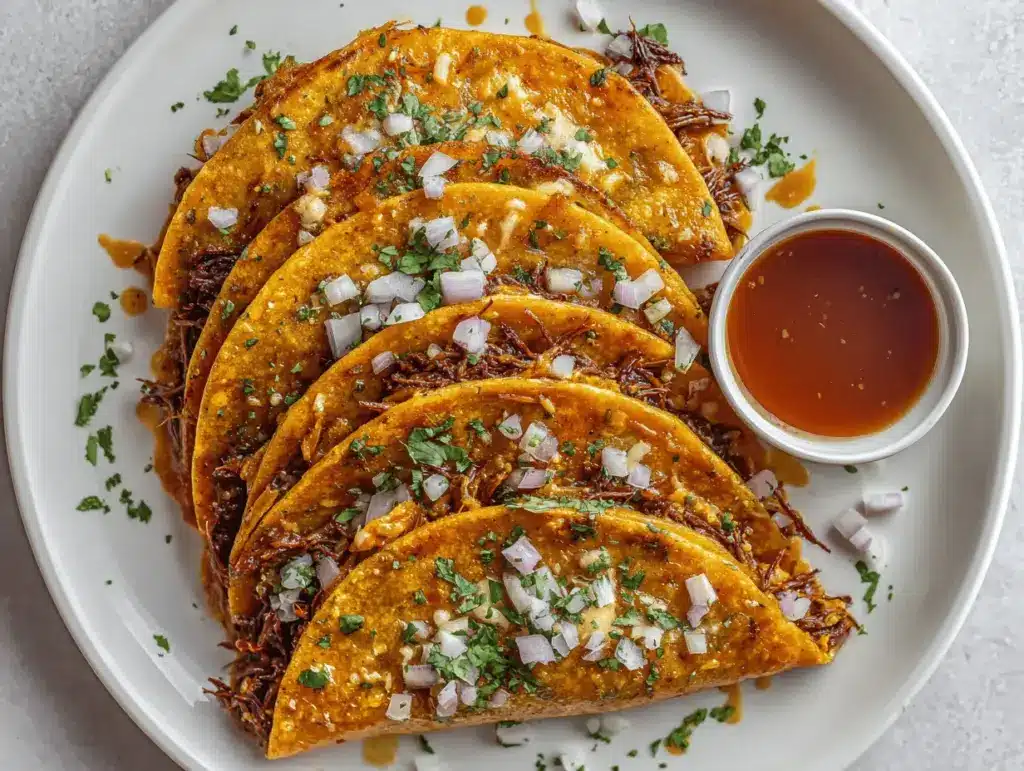 crock pot birria quesadilla tacos - featured image