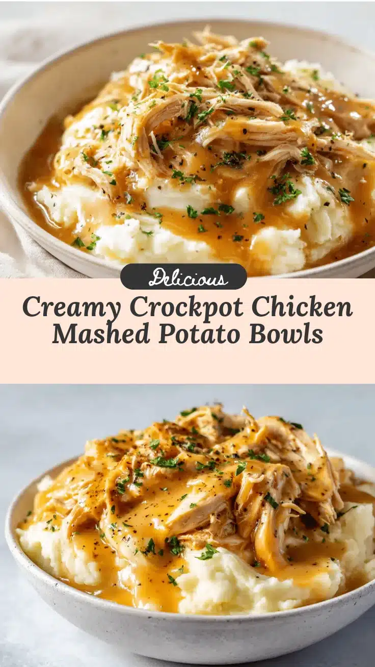 crockpot chicken and gravy bowls recipe