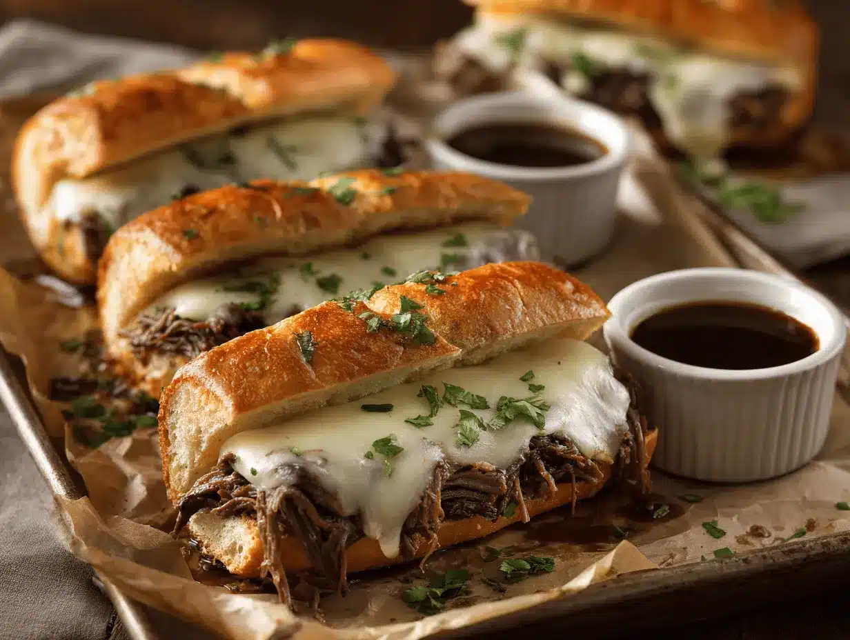 Crockpot French Dip Sandwiches preparation steps