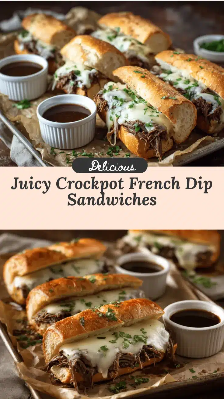 Crockpot French Dip Sandwiches recipe