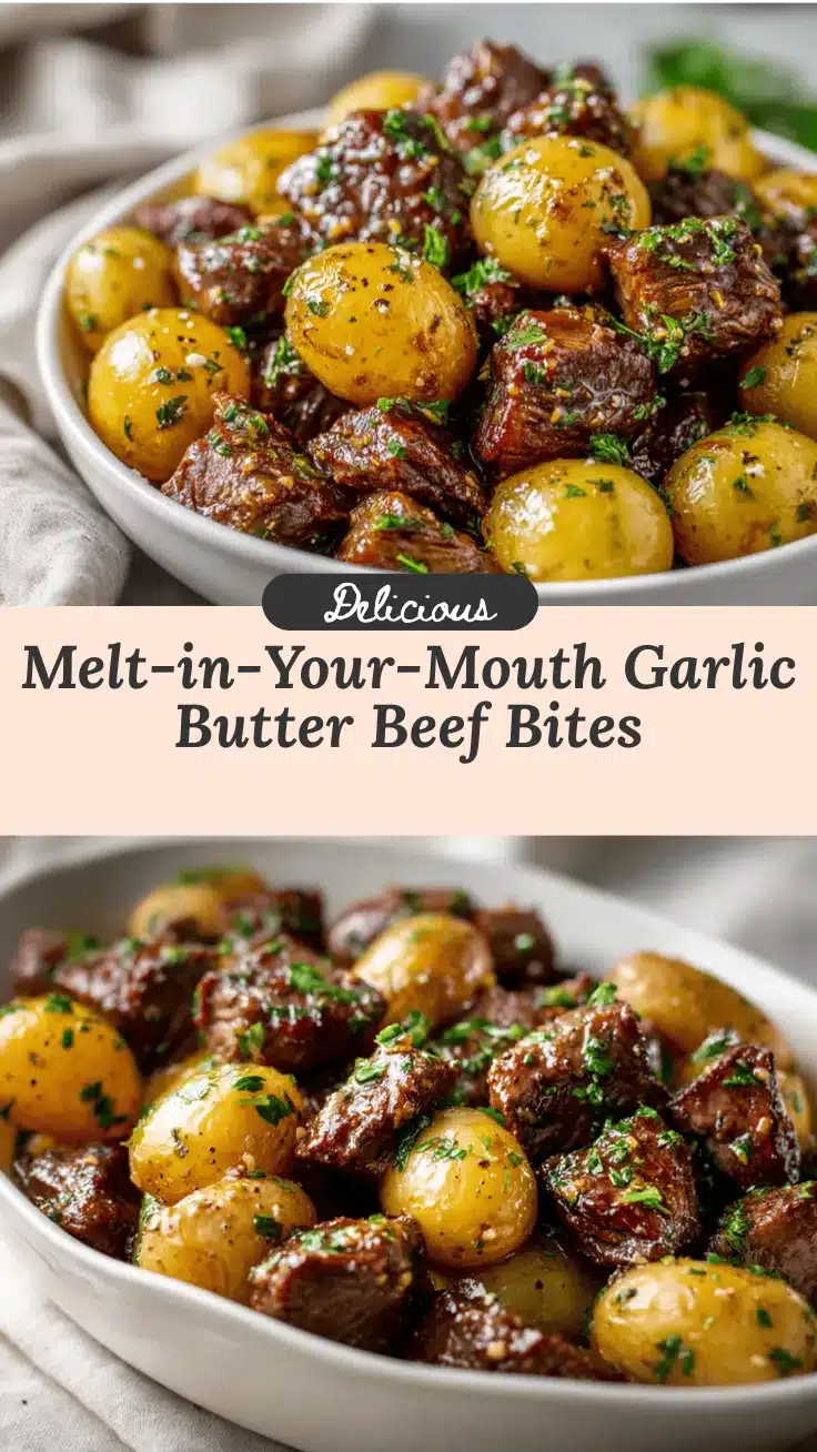 Crockpot Garlic Butter Beef Bites recipe
