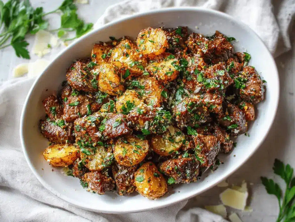 crockpot garlic butter steak bites - featured image