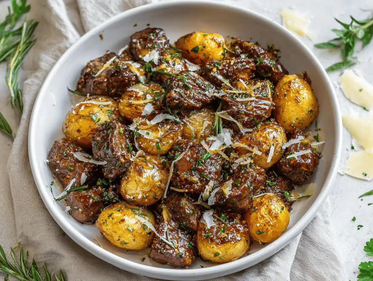 crockpot garlic butter steak bites preparation steps
