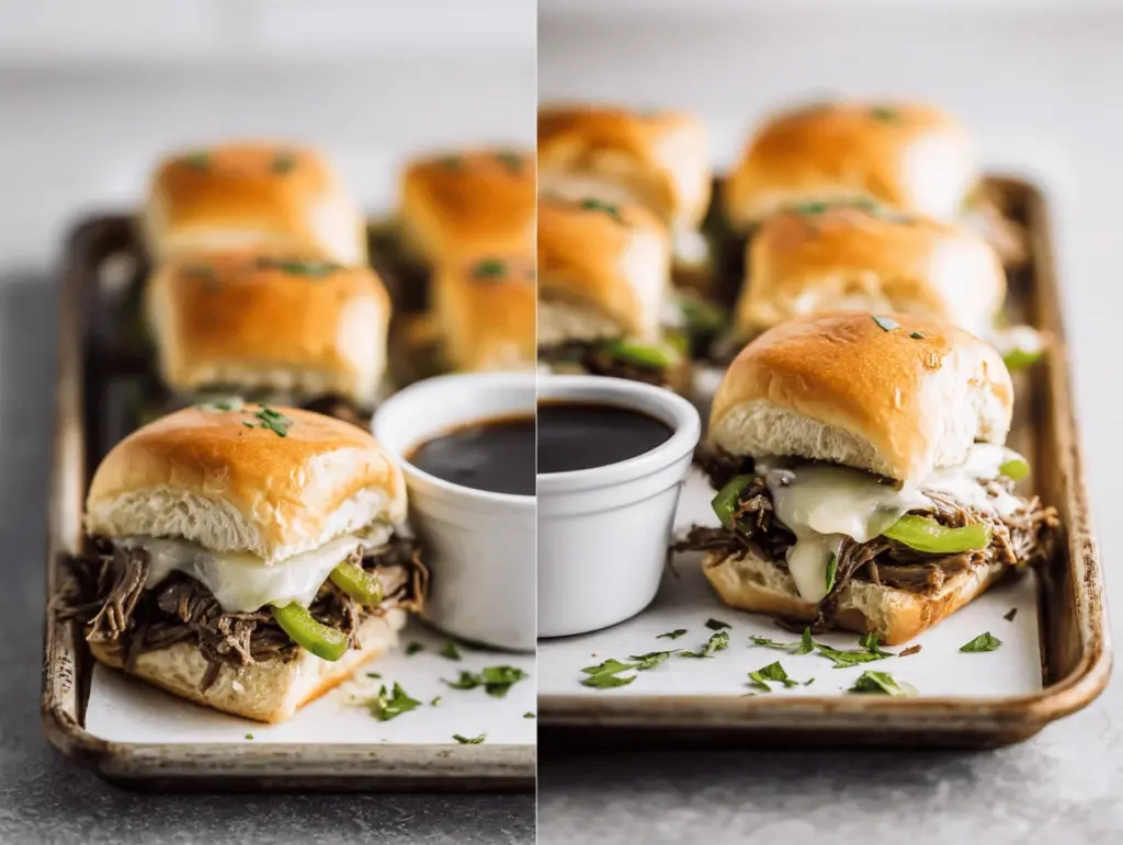 Crockpot Philly Cheesesteak Sliders - featured image