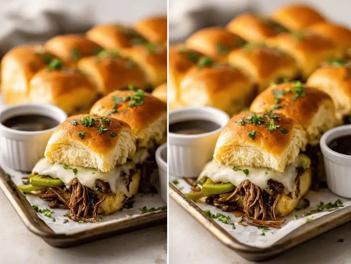 Crockpot Philly Cheesesteak Sliders preparation steps