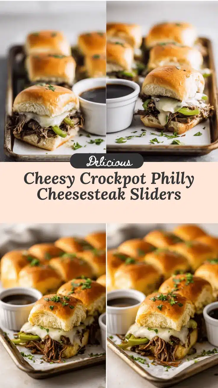 Crockpot Philly Cheesesteak Sliders recipe