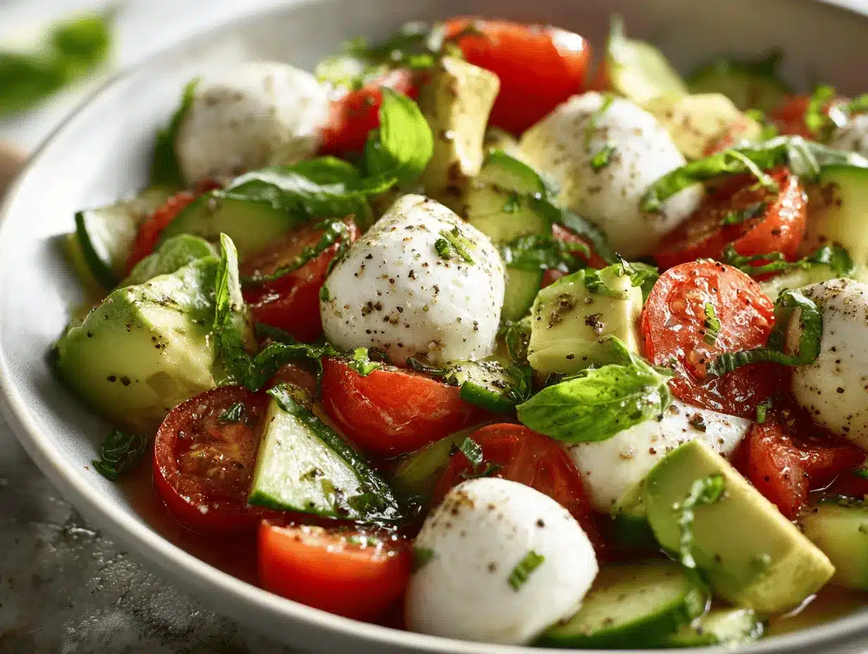 cucumber mozzarella salad preparation steps