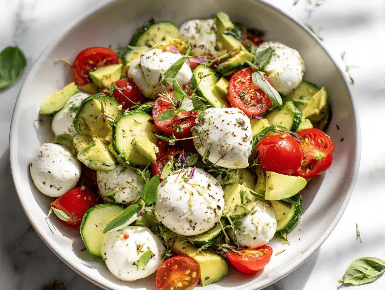 cucumber mozzarella salad preparation steps