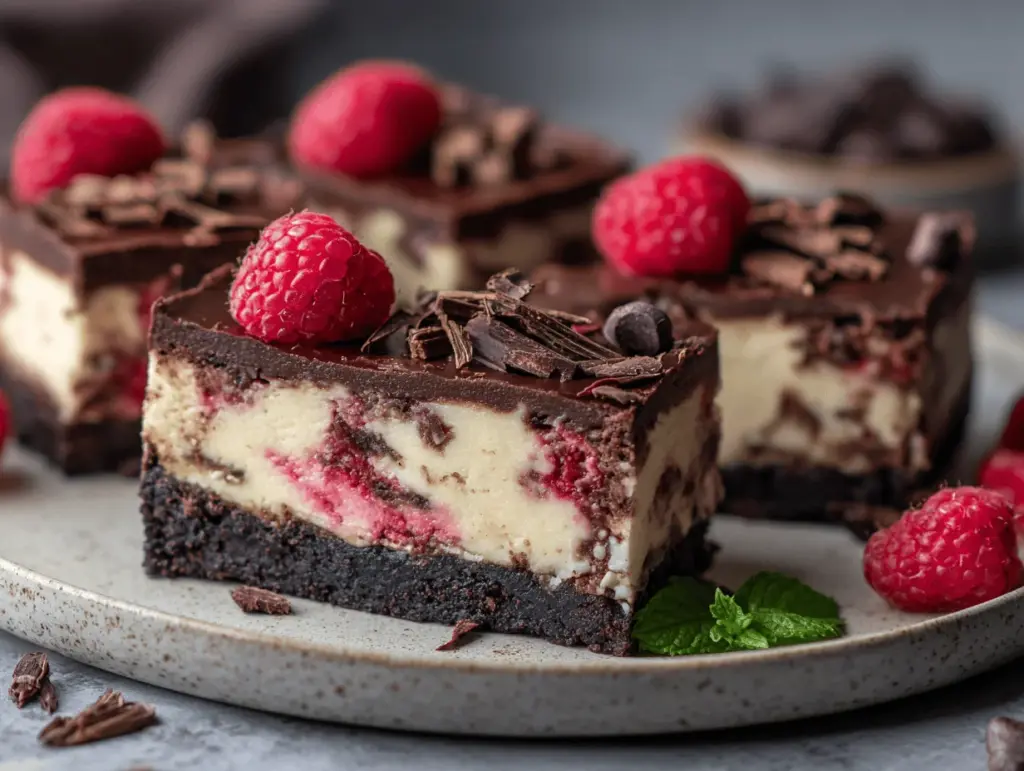 dark chocolate raspberry cheesecake - featured image