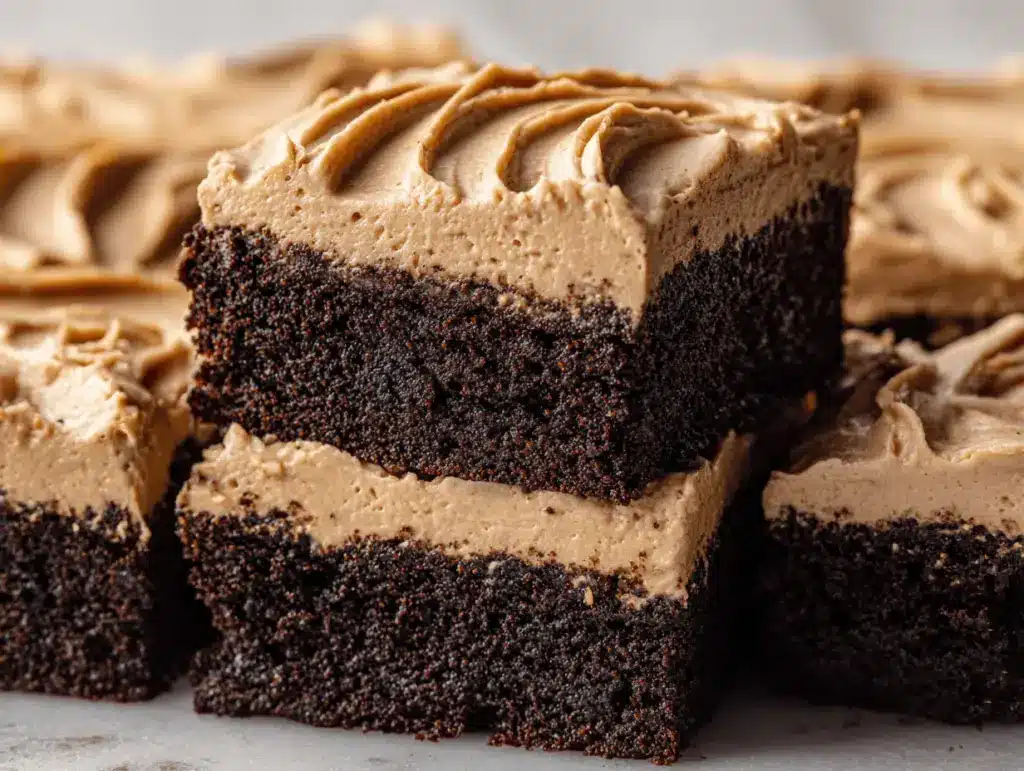 frosted coffee brownies - featured image