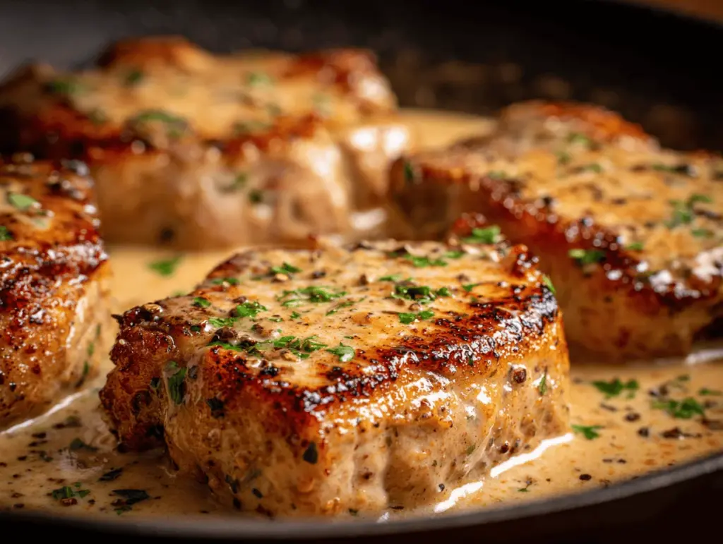 garlic parmesan pork chops - featured image